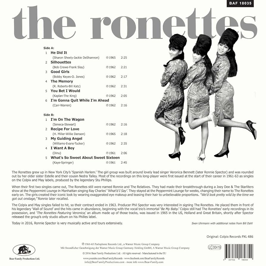 Amazon.co.jp: RONETTES FEATURING VER [Analog]: ミュージック