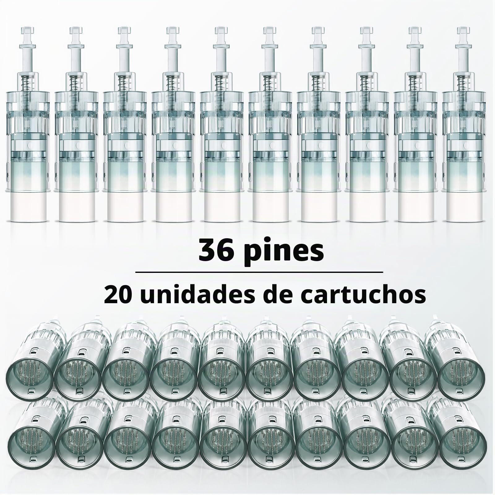20 Pcs Agujas Dermapen 36 puntas para Microneedling pen, Derma Pen M8 Cartuchos 36 Pins, Microagujas de Repuesto Original de Microneedle Dermapen Ultima M8, M7S, A6S (36 Pins, 20 Pcs)