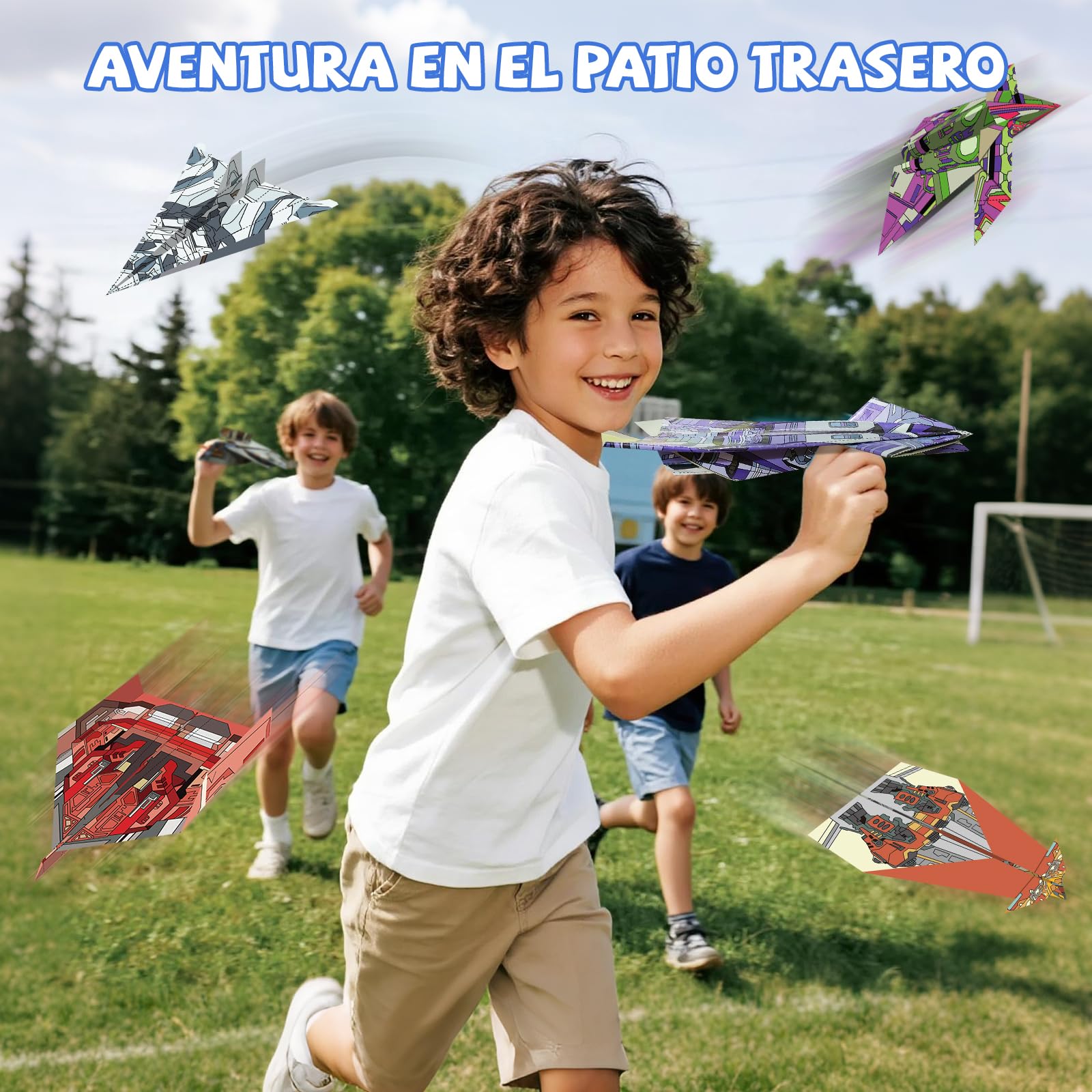Elfew 48 Hojas Aviones Origami para Niños de 6 A 12 Años, Papel Origami Avion Juguete, Papiroflexia Para Niños y Niñas, Manualidades 10 Años