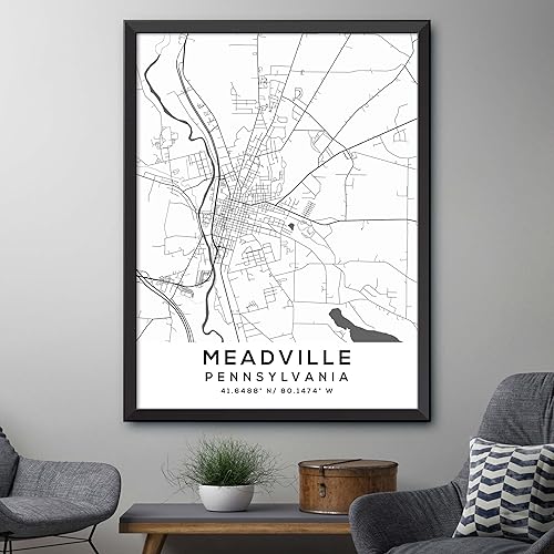 Miniatura 4 de Mapa de Meadville, Pensilvania, Light 2 (12x16)