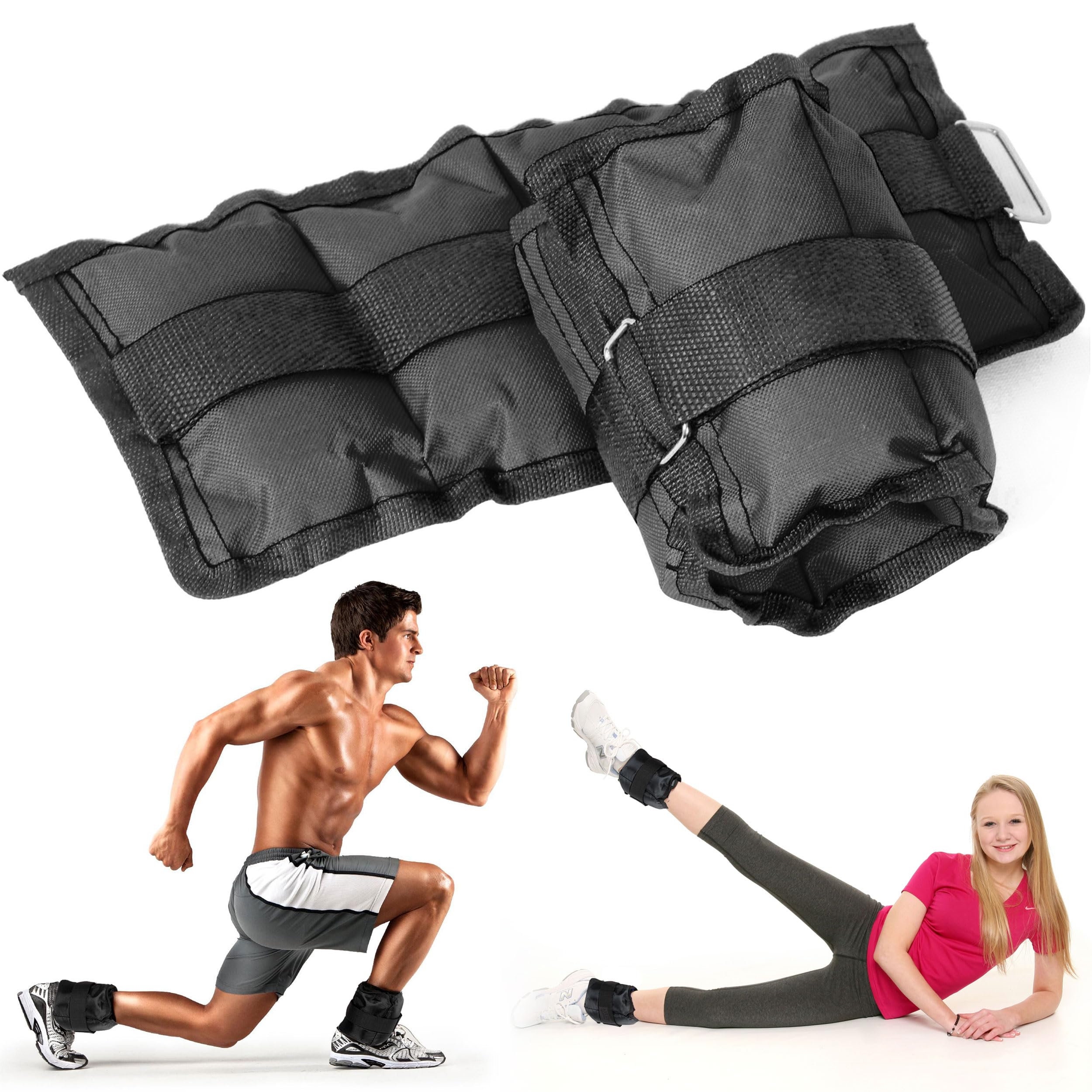 Lions Ankle Weights Running Exercise Adjustable Wrist Strength Gym Fitness Resistant Training (Black, 2KG)