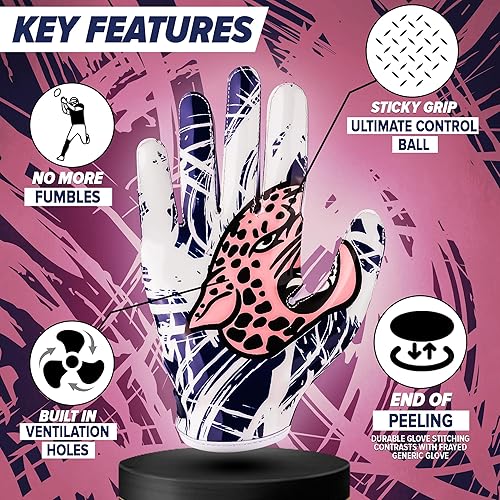 Miniatura 6 de Guantes de fútbol de la serie Cheetah Rapid Strike Series, libera velocidad, agarre supremo, rendimiento duradero para adultos, niños y jóvenes, el