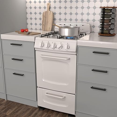 Miniatura 7 de Avanti GRO20P0W - Horno de cocina de gas compacto con diseño independiente, 4 quemadores con encendido electrónico, 2.1 pies cúbicos. Capacidad con