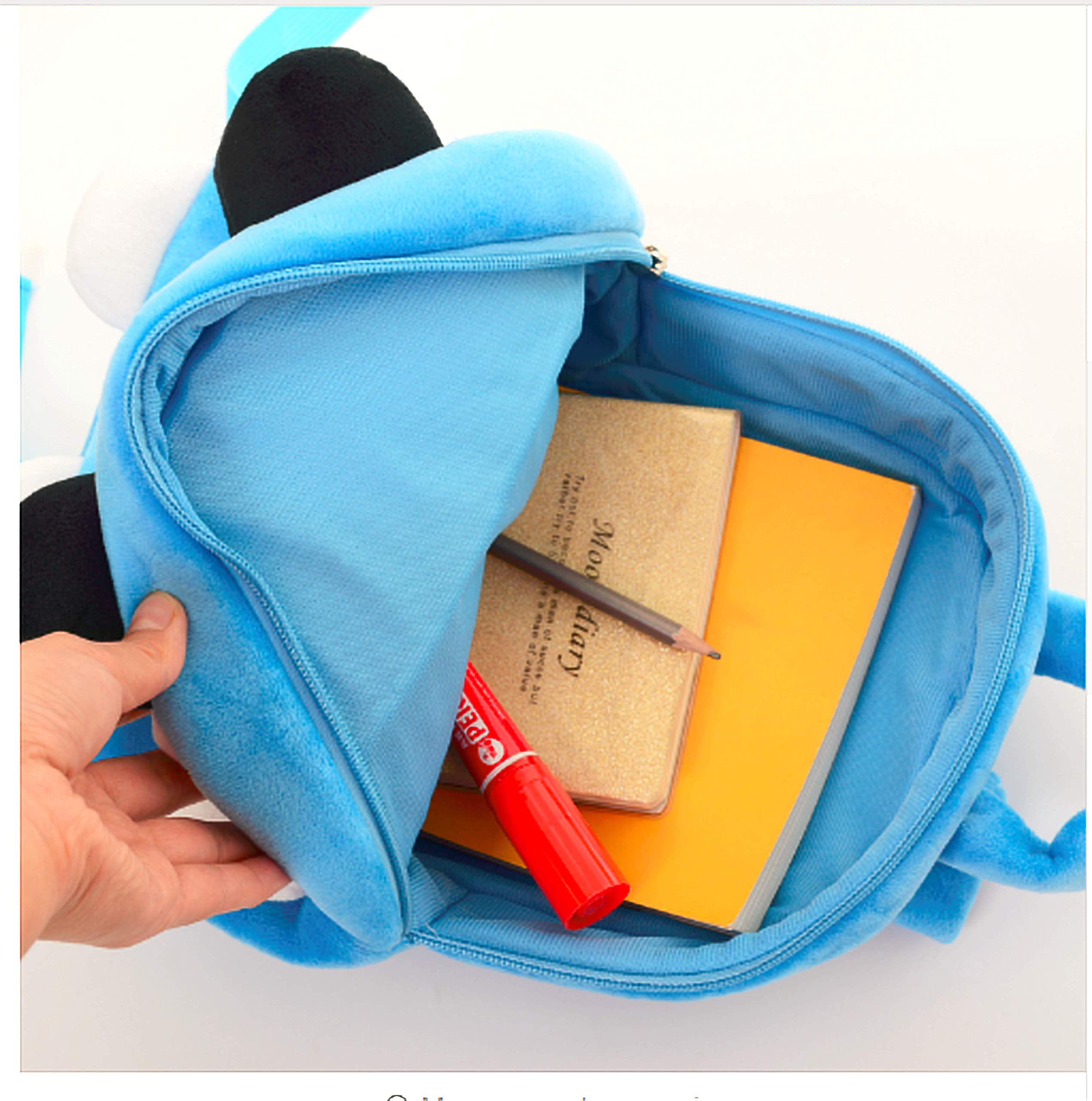 Frantic Kids Soft Cartoon Animal Travelling School Bag Soft Plush Standard 1 Compartment Backpack Boys Girls For 2 To 5 Years Boys/Girls Nursery, Preschool, Picnic(Skyblue Panda) Standard,10 Litres 2