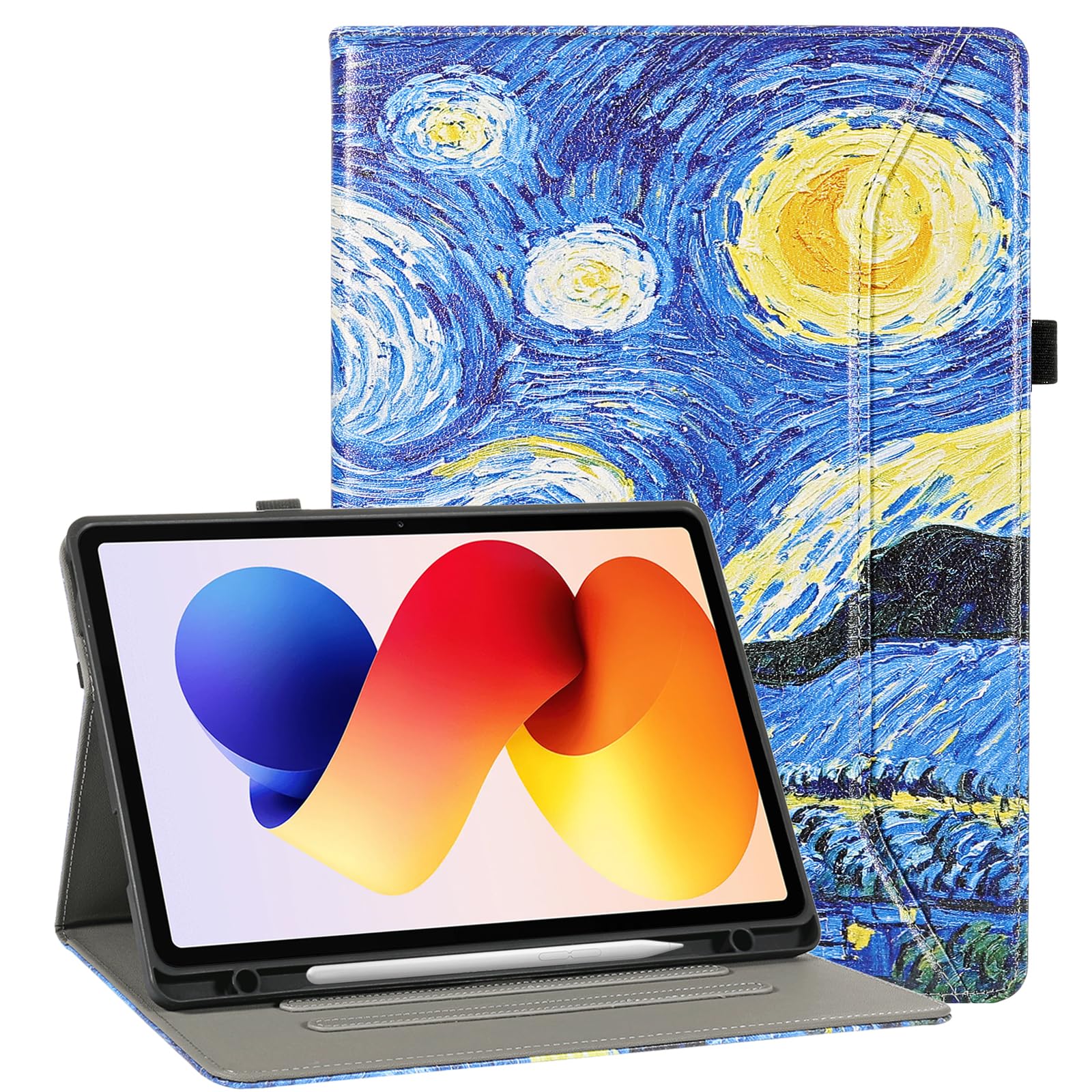 Vakarey für Redmi Pad 2 Pro Hülle mit Stifthalter Stoßfest Hülle für Xiaomi Redmi Pad 2 Pro 5G 12.1 Zoll,Sternenhimmel