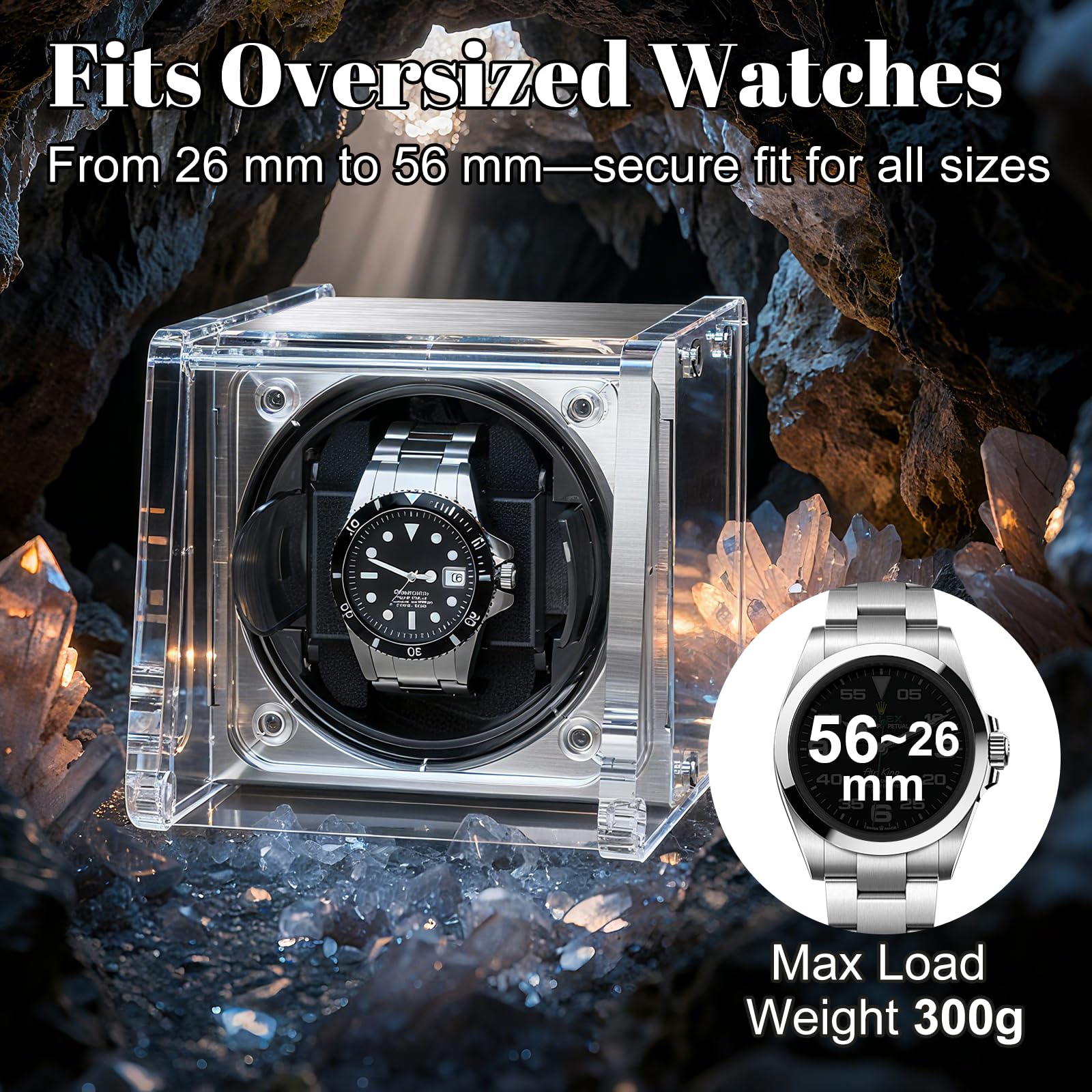 Watch Winder Smith Uhrenbeweger Mit 12-Punkt-Positionieranschlag - Uhrenbeweger für 1 Uhr - für großen Herren Automatikuhren