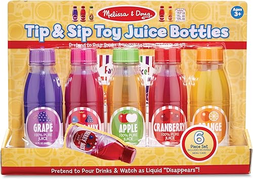 Miniatura 6 de Melissa  Doug Botella de jugo de juguete Tip  Sip y tarjeta de actividad 6 piezas