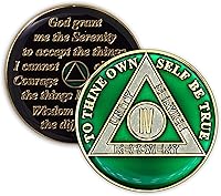 Vista 10 de Moneda de sobriedad de 4 años Ficha de aniversario de recuperación de chip AA Triplate (negro)