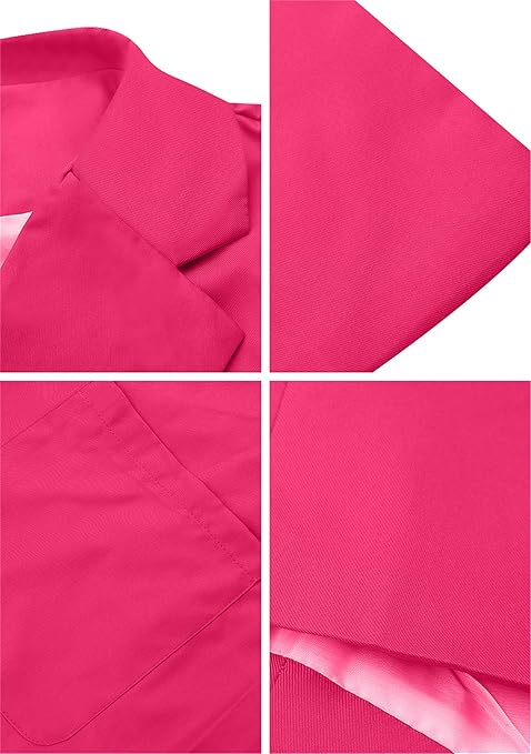 EFOFEI Femme Jackets Élégant Bureau Affaires Veste De Costume Mi-Longue Costume Avec Doubles Poches Cardigan Blouson De Mode Chic, Bleu Marin, 4XL