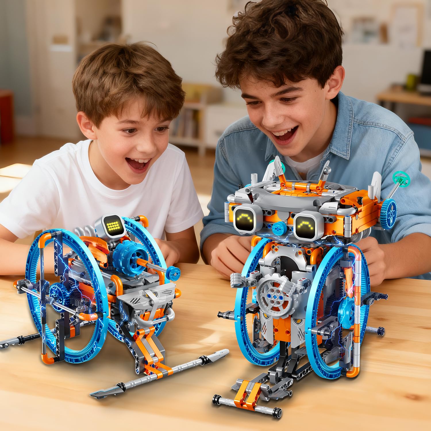 HiWEEGO Jouets Robots RC avec Yeux LED et Sons modifiables, Application et télécommande Rechargeable Kit robotique 5 en 1 Cadeau pour Enfants garçons Filles âgés de 12 Ans et Plus (783 pièces)