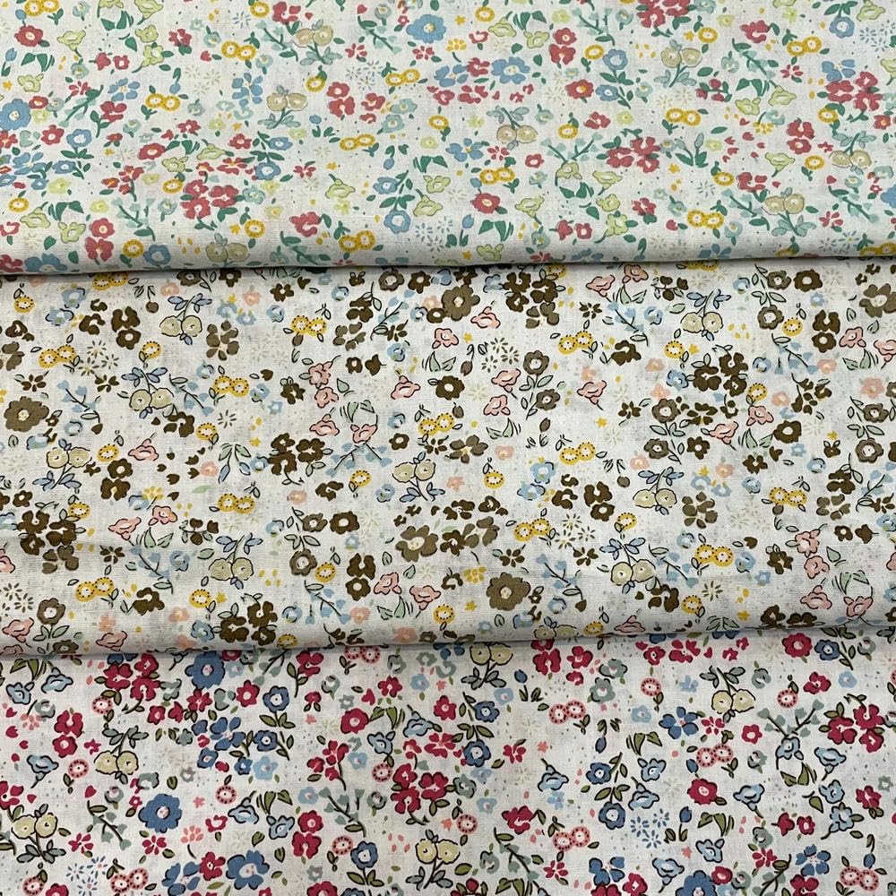 145 × 50 cm bawełniana tkanina z duszpasterskim kwiatowym wzorem dla dzieci, do szycia ubrań i spódnic, DIY, ręcznie robiona patchwork
