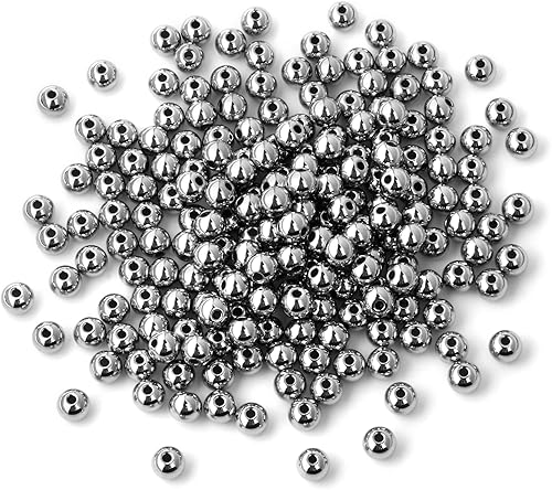 Miniatura 1 de Cuentas de acero inoxidable a granel 0.236 in200PCS Cuentas espaciadoras de metal redondas a granel para fabricación de joyas