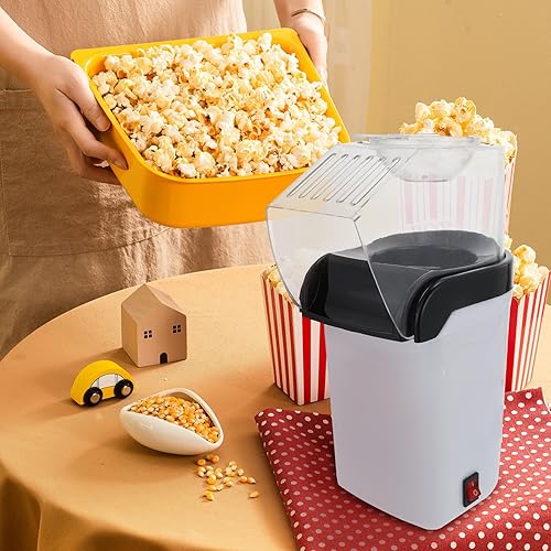 Miniatura 3 de DOITOOL Pequeña máquina de palomitas de maíz de aire caliente para uso doméstico, máquina eléctrica de aperitivos con construcción de primera