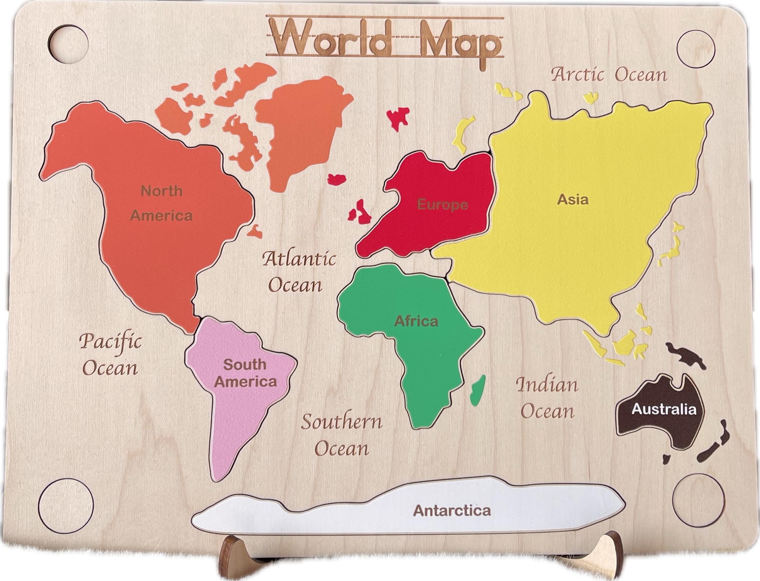 Montessori continent world map puzzle