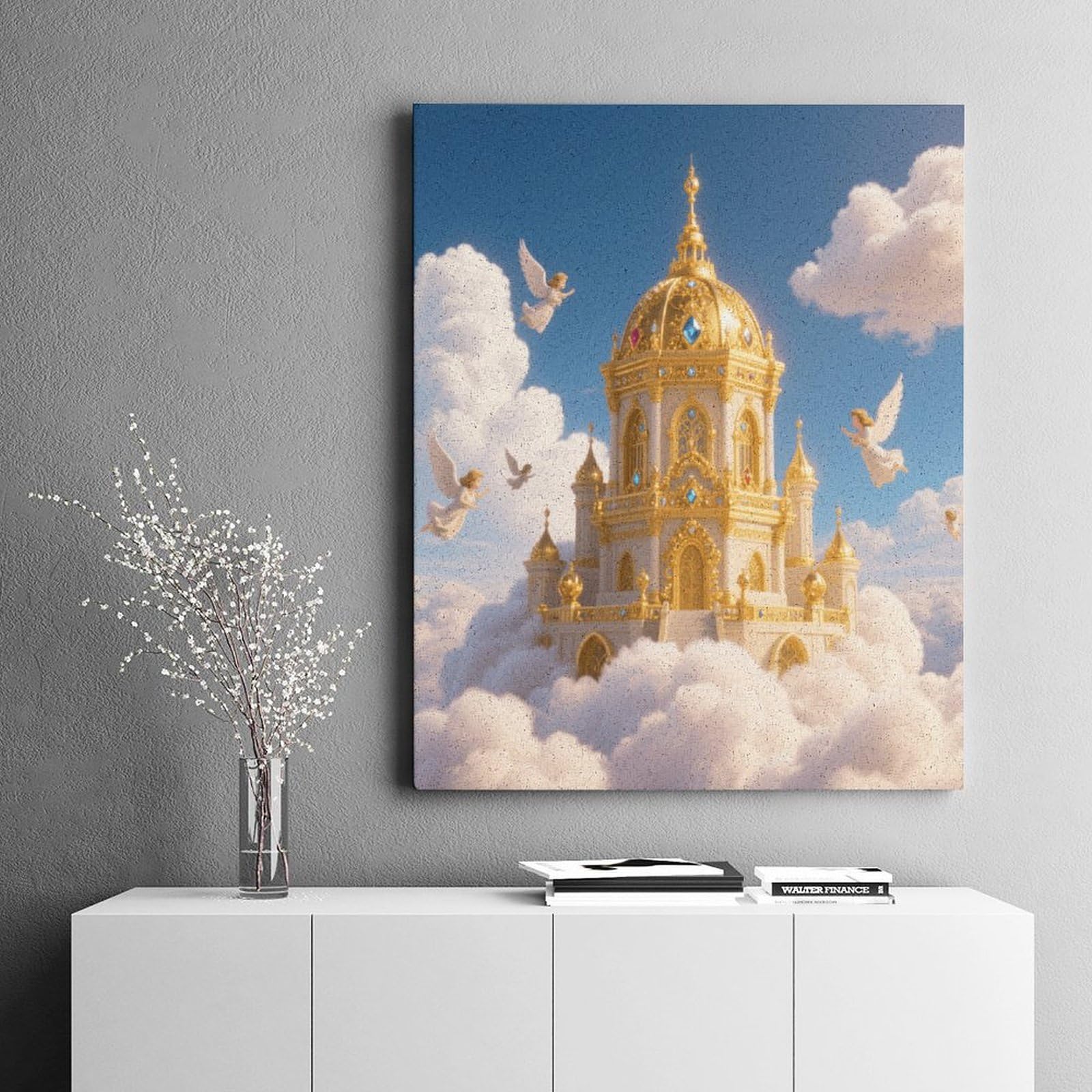 KOAYUBFC Golden Palace Kingdom - Kit per dipingere con i numeri, per adulti e principianti, kit di pittura con i numeri, su tela, colori acrilici a olio, pittura con pennelli, regalo per la