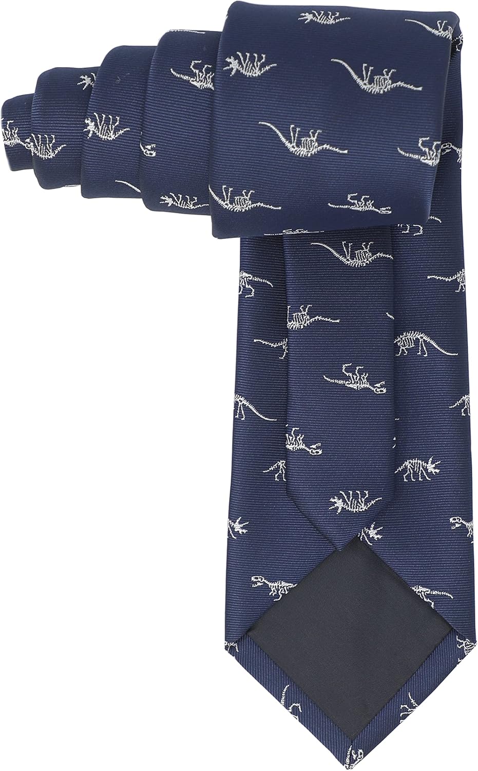 Dinosaur Skeletons Necktie With Gift Box Grey Dinosaur Skeletion Navy Tie Father's Day Birthday Gift Tie