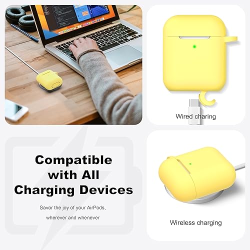 Miniatura 4 de Funda para AirPods con llavero, protección completa, de silicona, accesorios para AirPods, funda para chicas con estuche de carga inalámbrico para