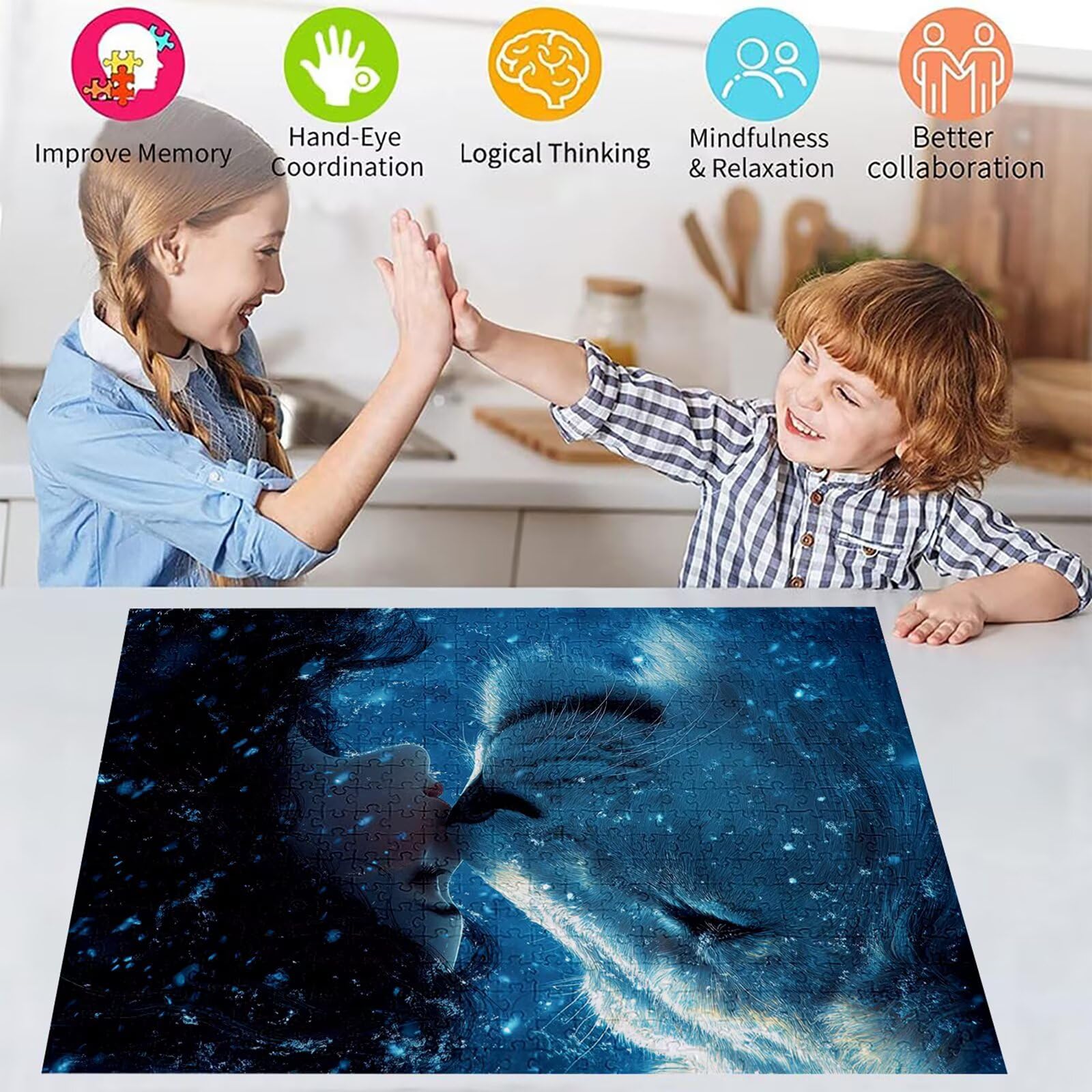 Puzzle 2000 elementów dla kobiet dorosły lew 100 x 70 cm unikalne rzemiosło klasyczne 3D drewniana układanka do rodzinnych gier biznesowych, układanka do samodzielnego wykonania nawet do dekoracji