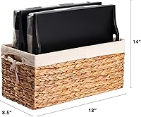 Vista 7 de ROSSIE HOME Bandeja de Cama de Madera Escritorio para Regazo - Juego de Dos - con Cesta de Almacenamiento de Jacinto - Buffalo Check - Se Adapta a