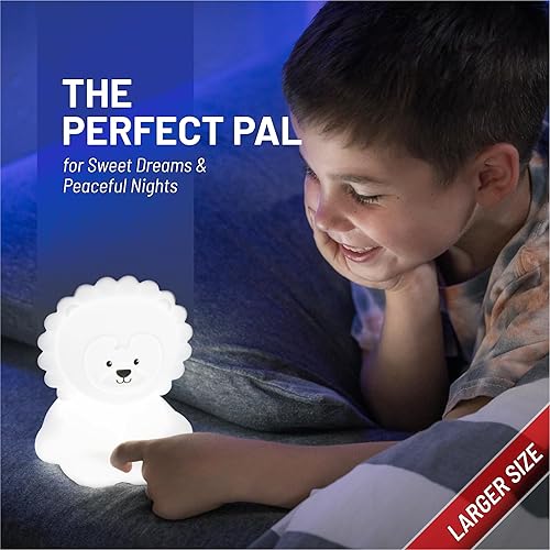 Miniatura 68 de Lumipets Benny The Bear - Luz nocturna de silicona blanda para niños Bonita luz nocturna con control remoto y control táctil para niñas y niños