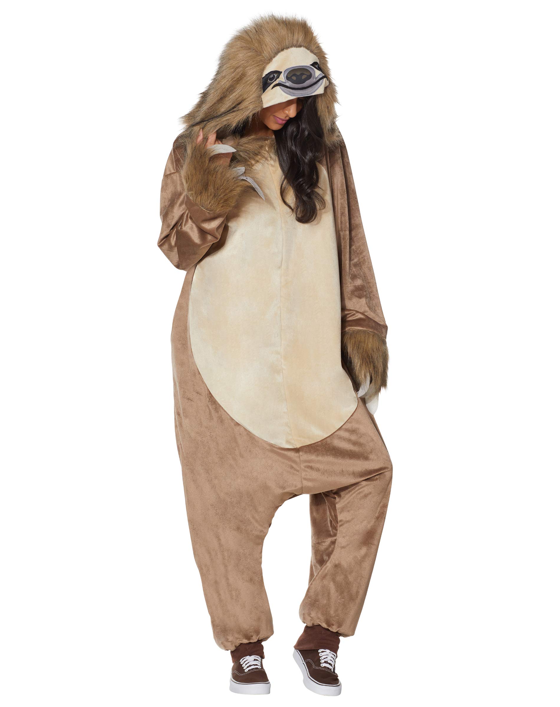 Spirit HalloweenAdult Faux Fur Sloth Union Suit | Sloth Cosplay | Jumpsuit | Easy Halloween Animal Costume