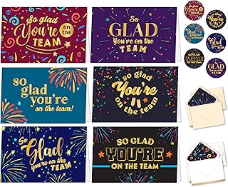 24 Gold-Foiled Employee Appreciation Cards with Envelopes - 6 Designs Appreciation Cards for Coworkers, Employee Appreciation Cards Bulk, Thank You Cards for Employees, Gratitude Cards