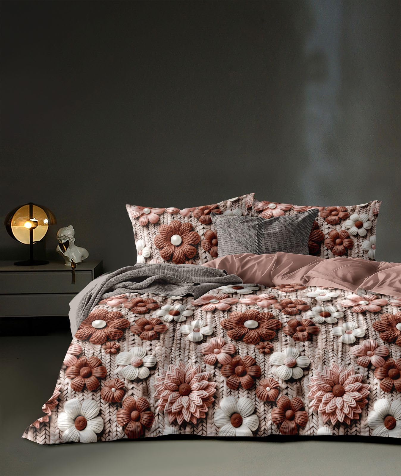 400 Tc Super Soft Glace Cotton King Size AC Comforter II Blanket II Duvet for Double Bed with 1 Flat Bedsheet with 2 Pillow Cover - 4 Piece Comforter Set - Maroon-image-38