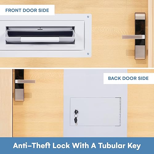 Miniatura 4 de flybold Caja de bloqueo para llaves a través de la puerta, resistente a la lluvia, para negocios, con llaves de bloqueo tubular, deflector, evita la