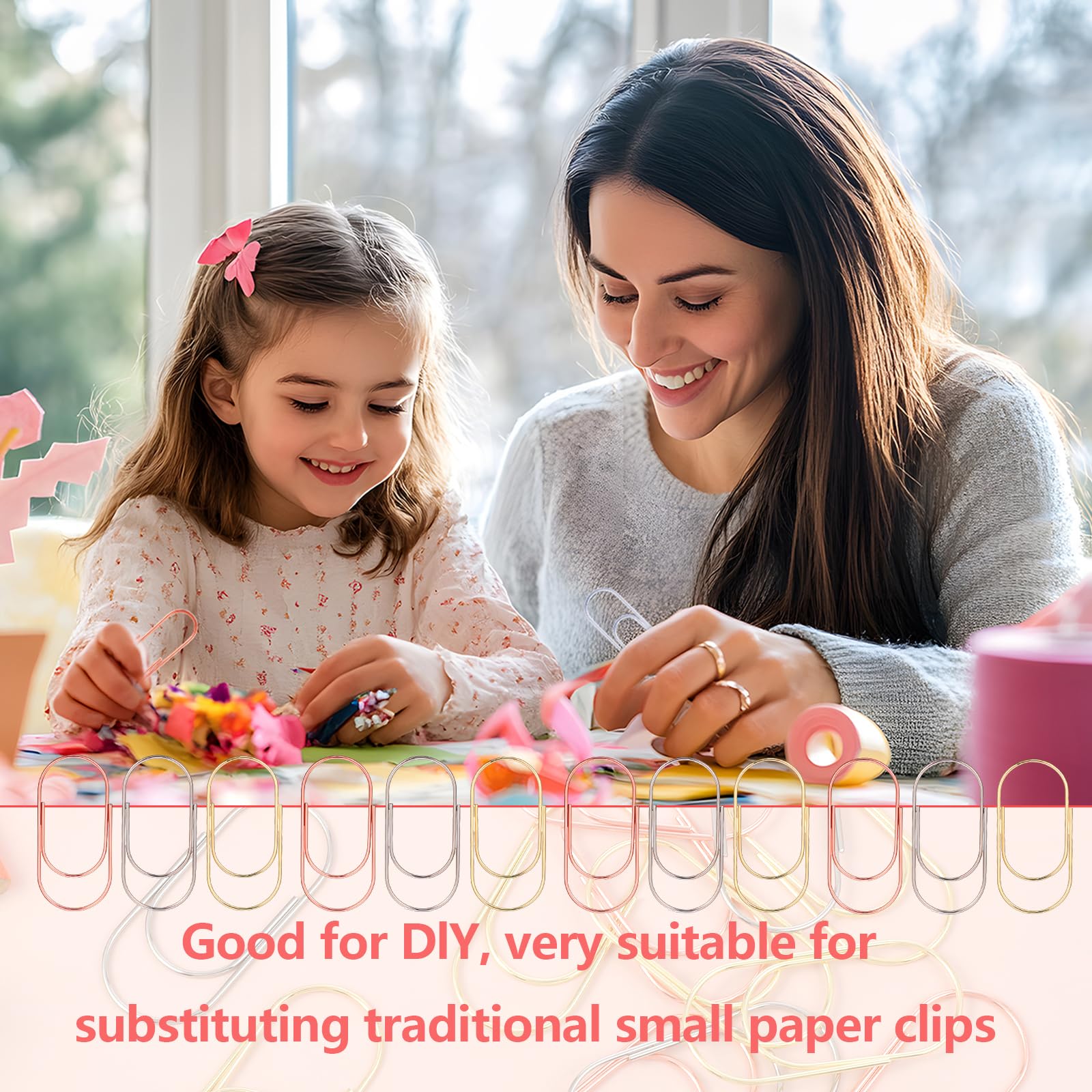 Lindos Clips De Papel, Suministros De Oficina De Oro Rosa (4