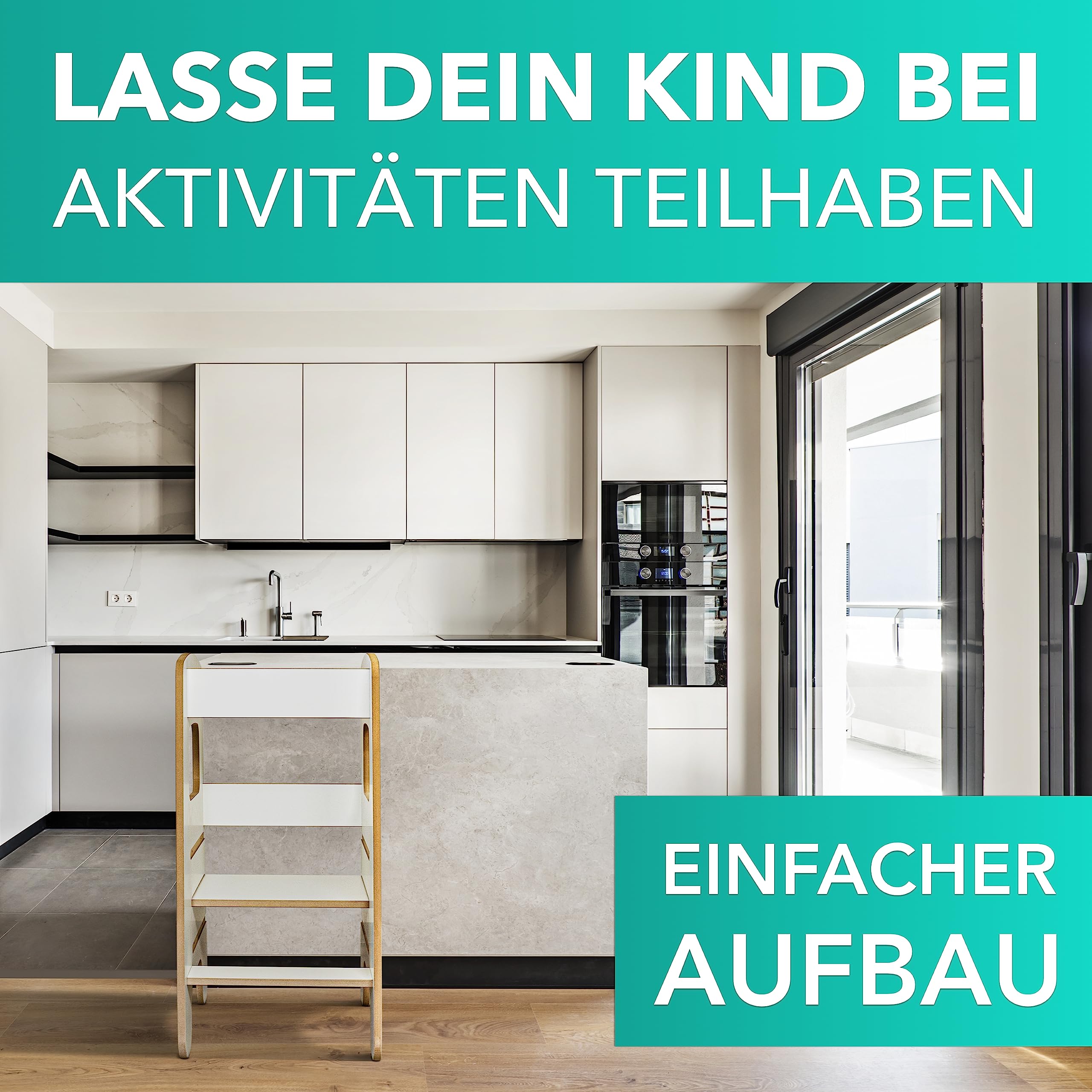 Lernturm für Kinder & Kleinkinder - Tritthocker für Kleinkinder - Küchenhelfer Kinder - Kinderlernturm aus deutscher Tischlerei - Lernprodukt Kinder Lernturm ab 1 Jahr