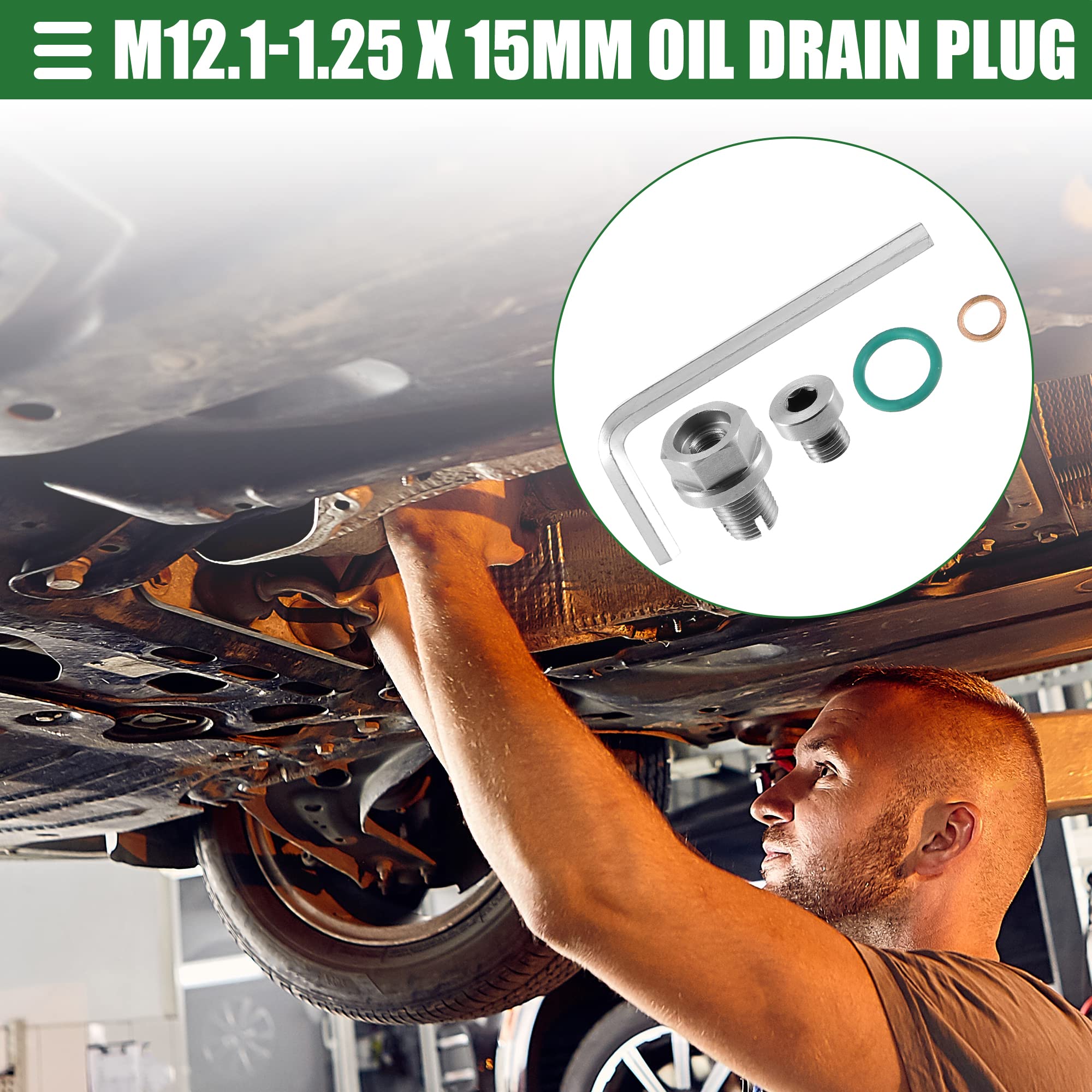 QUARKZMAN Gwint oleju wydechowego Oversize Piggyback, M12.1-1.25 x 15 mm
