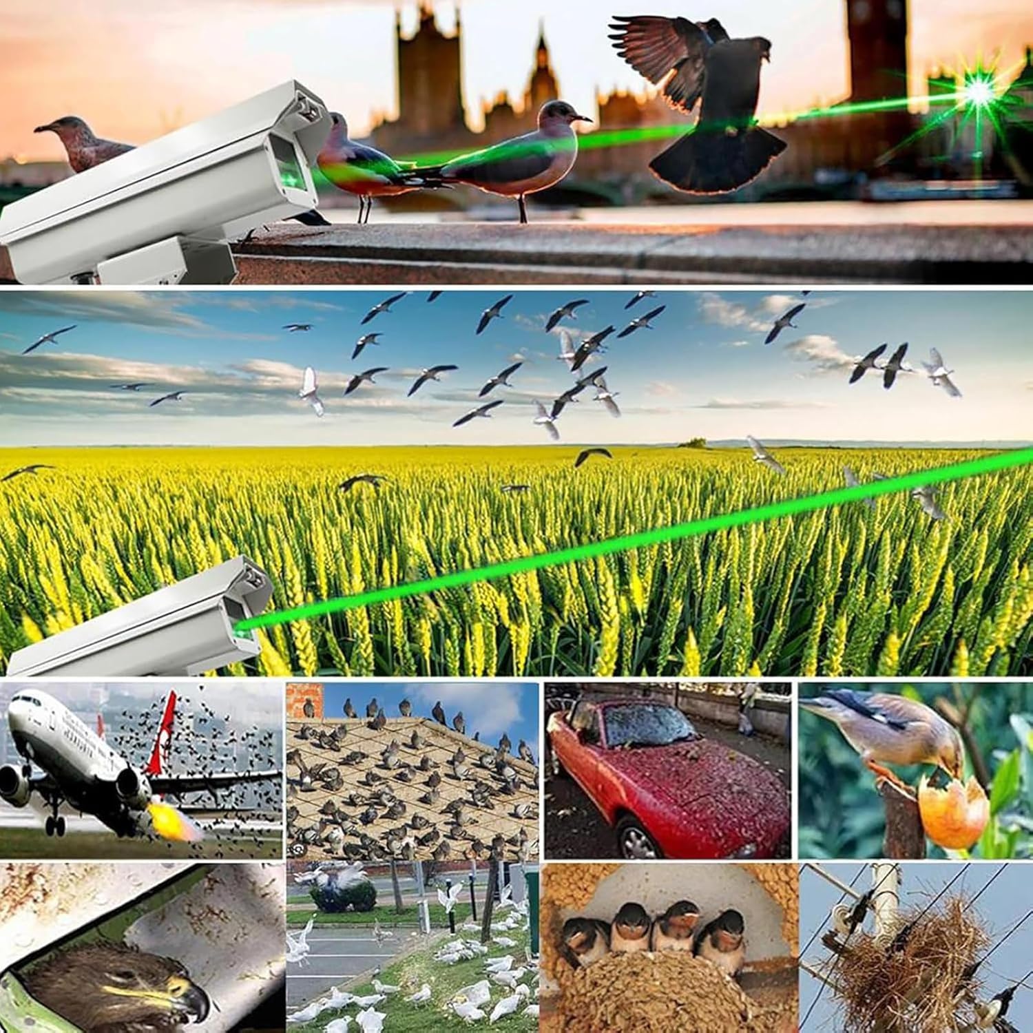 Sistema Inteligente de Control de Aves Mediante aplicación móvil: un Sistema de Control de plagas de Aves con Cobertura Total de 360° Que Funciona Silenciosamente y es fácil de Usar.(A)