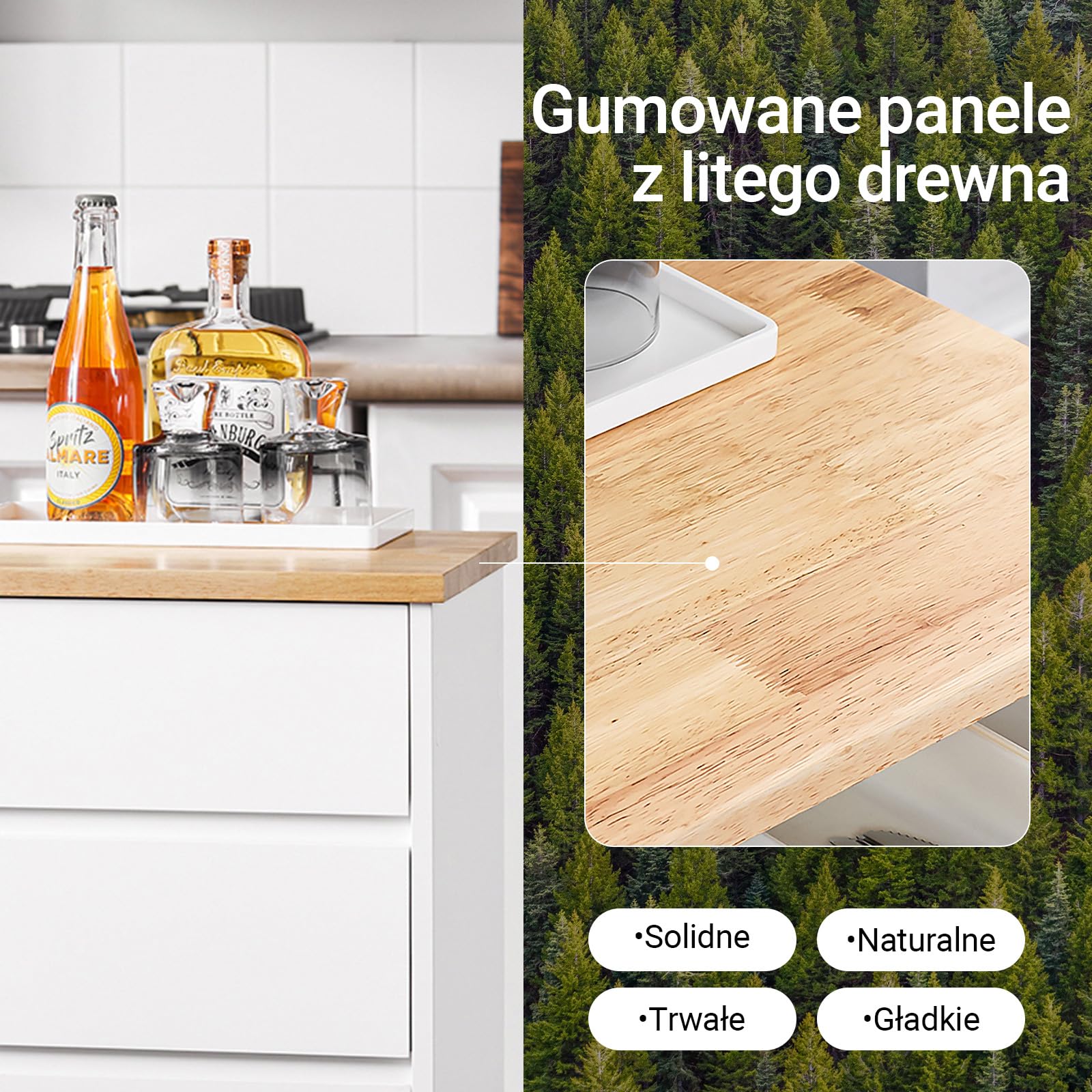 SoBuy FKW123-WN wózek kuchenny z blatem roboczym, wózek do serwowania na kółkach, do kuchni, salonu, jadalni, biały, szer. x wys. x gł.: ok. 72 x 84 x 40 cm