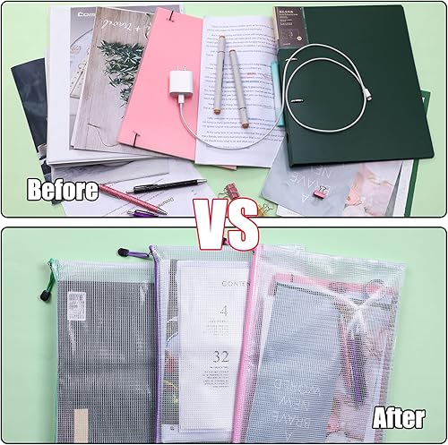 Miniatura 4 de EOOUT 36 piezas, Fundas con cremallera de malla para organizar, bolsas con cremallera, bolsas grandes para rompecabezas de 16x11 pulgadas, bolsas de