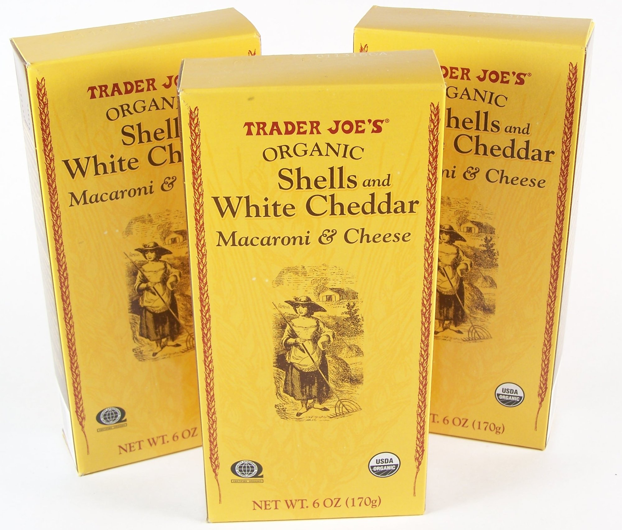 Trader Joe's Organic Shells & White Cheddar Macaroni & Cheese 6oz each (3 Pack)