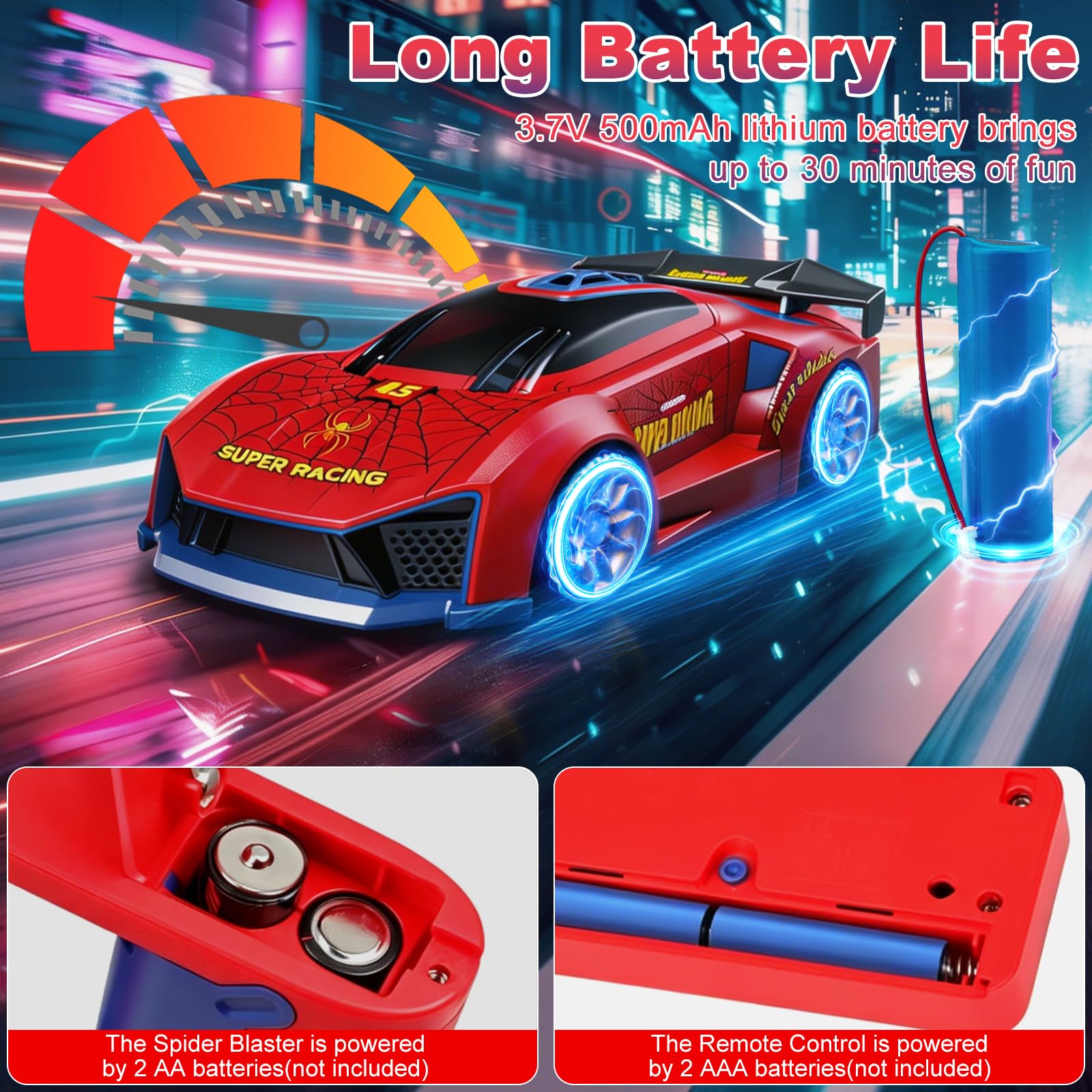 Auto telecomandata 3 in 1 con pistola a infrarossi, effetti di tiro e flip, 2,4 GHz RC Drift Car Battle Set, 2 giocatori, telecomando interattivo, regalo per bambini e bambine