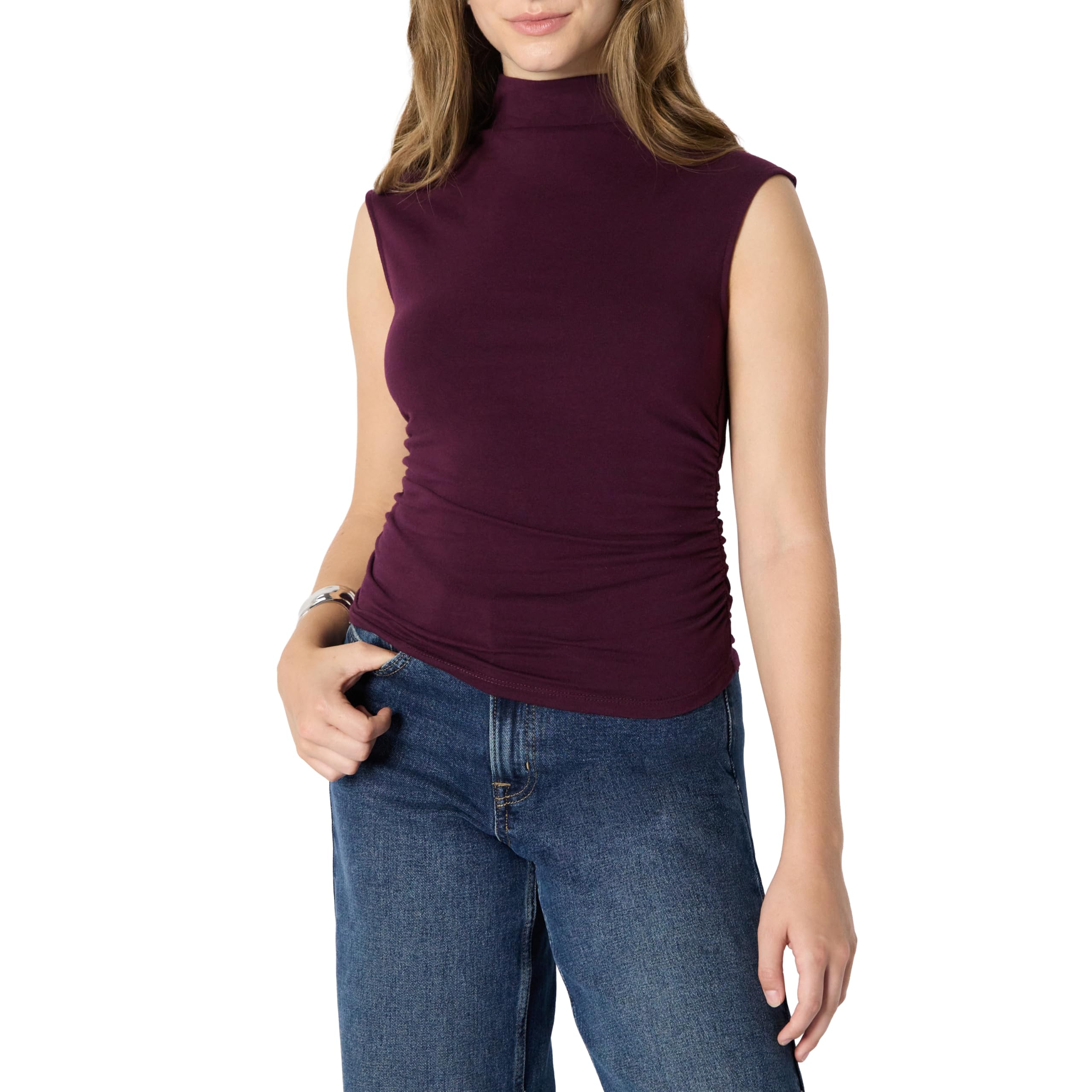 Amazon Essentials Damen Slim-Fit, Ärmelloses Oberteil Mit Hohem Kragen