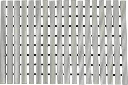 Alfombrilla antideslizante para bañera con gran orificio de drenaje, corte DIY para ducha dentro exterior, tapete de baño fácil de secar, ecológico