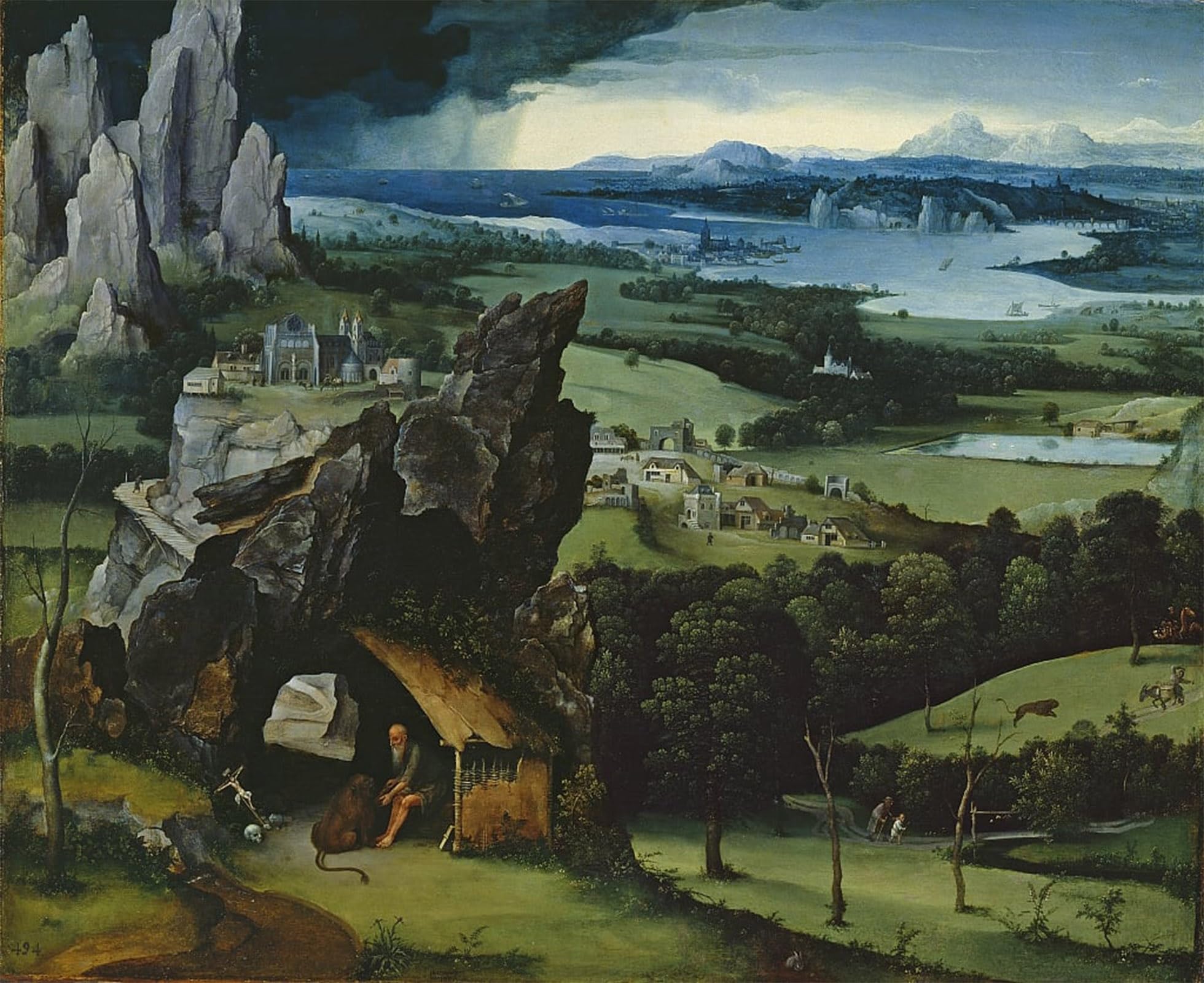 ARTXLXXBN Famous Prints Artwork Pictures Poster Painting Art Landscape by Joachim Patinir Artwork Landscape Pictures for Home Decor 60x90cm
