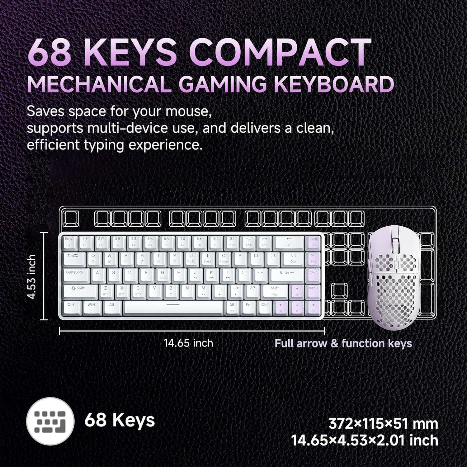 DIERYA DK68 Keyboard Dimensions