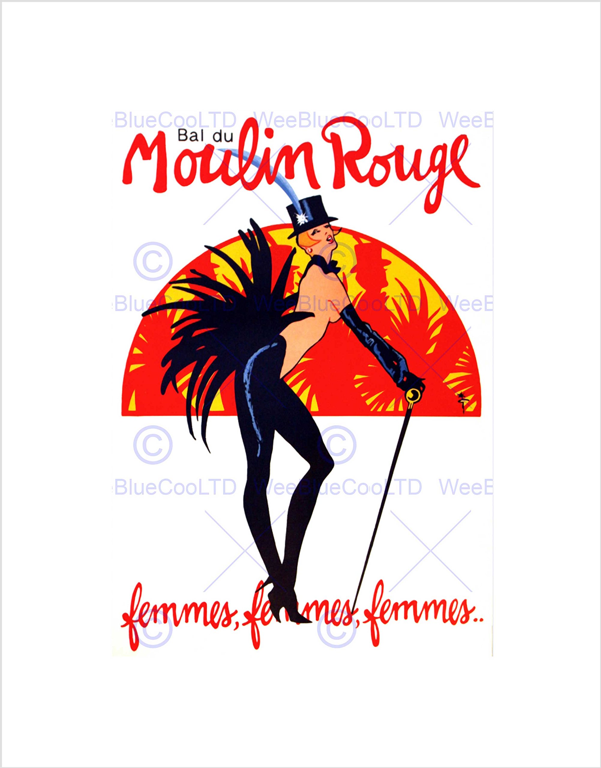 Wee Blue Coo THEATRE STAGE BURLESQUE MOULIN ROUGE BALL DANCE VENUE PARIS PRINT B12X10152