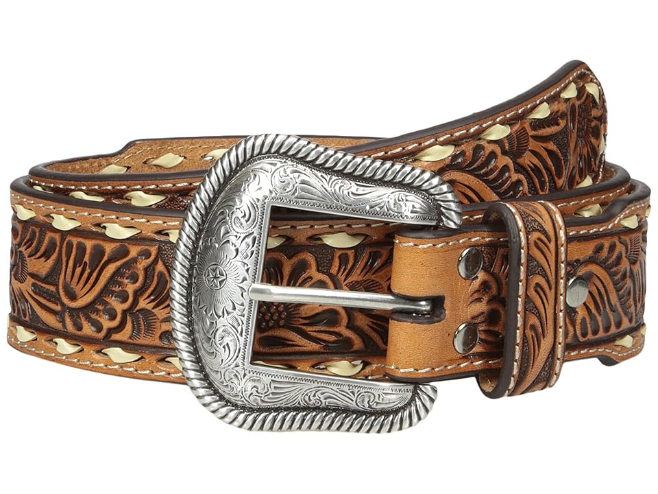 UPC 701340592445 product image for M&F Western Floral Embossed Laced Edge Belt (Tan) Men's Belts | upcitemdb.com