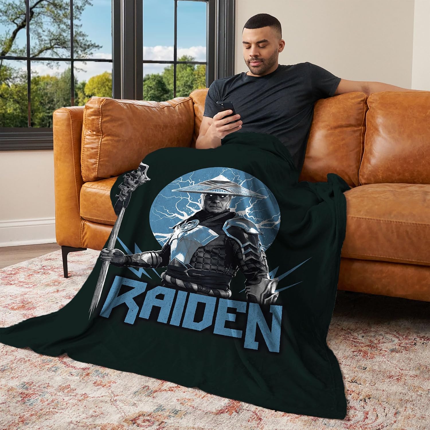 Mortal Kombat Silk Touch Throw Blanket – Raiden, Ultra-Soft Fleece, Plush & Lightweight, 50 x 60