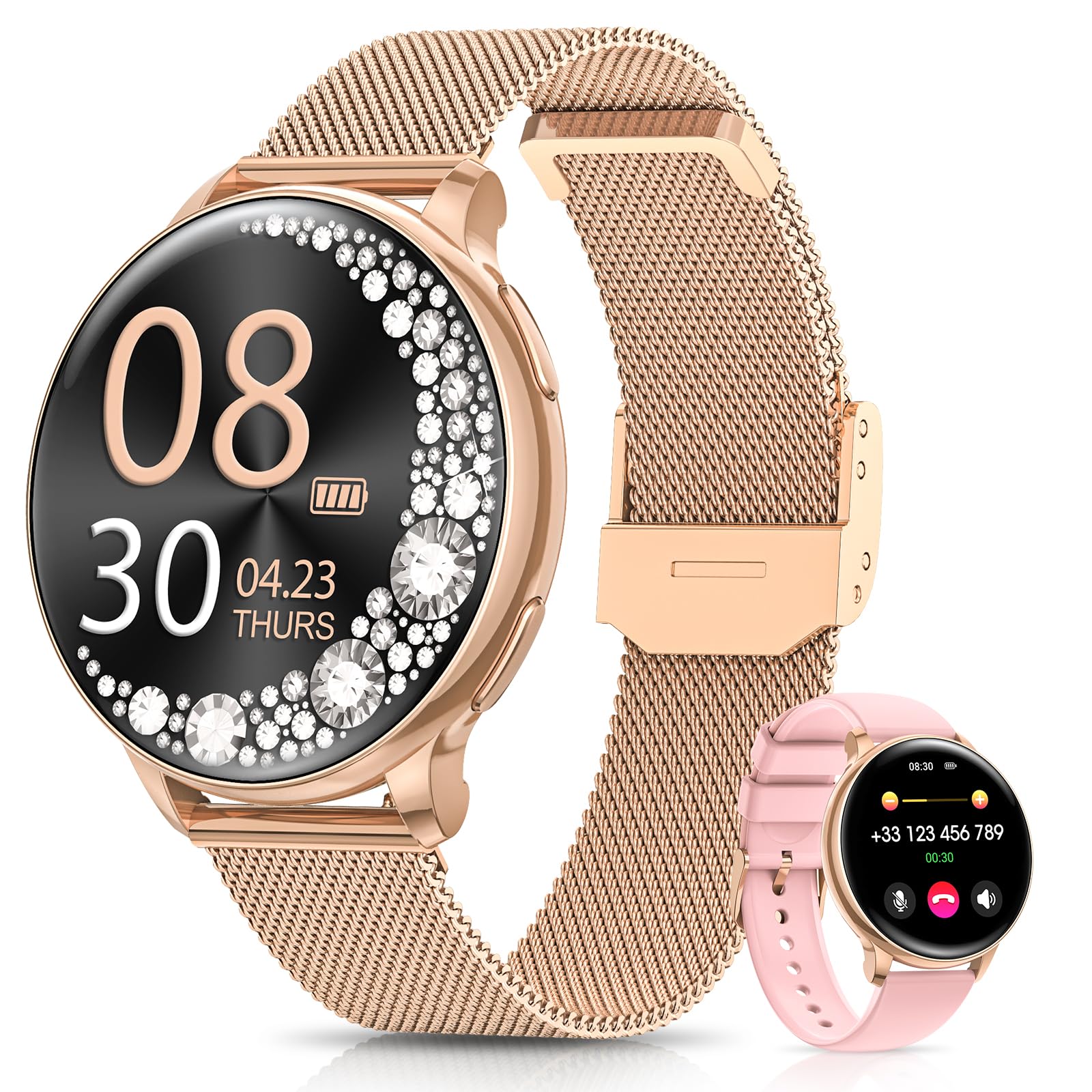 RUXINGX Smartwatch Damen, 1.27