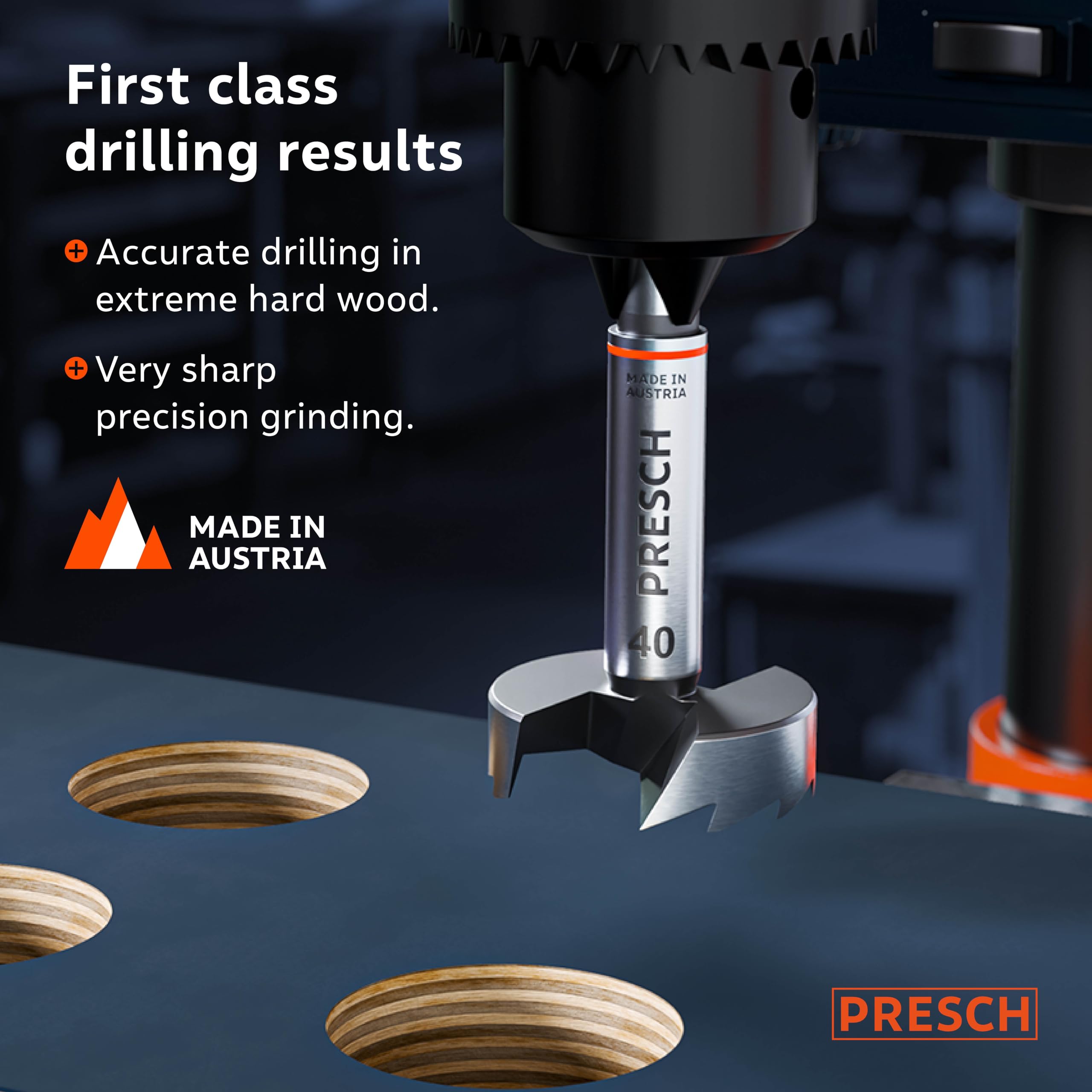Presch Forstner Drill Bit diameter 40mm, drill bit for wood with high-precision centering point for perfect round holes - Image 2