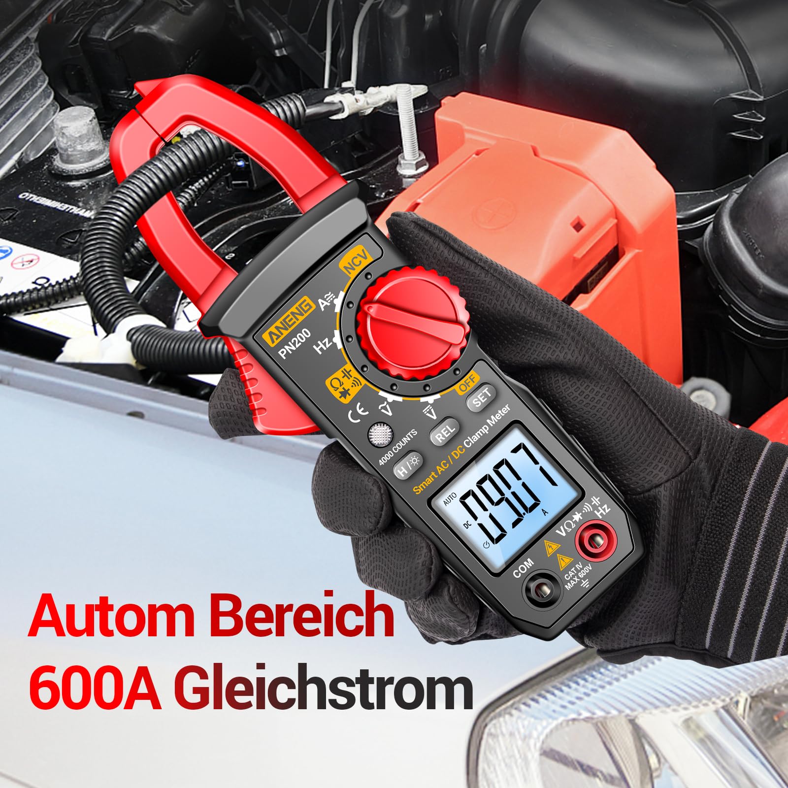 ANENG Multimeter PN200 Stromzange,4000 Counts TRMS Auto Range Strommesszange mit Wechselstrom/Gleichstrom Strom,Spannung,Widerstand,Kapazität,Durchgang,berührungslose Spannungserkennung Werkzeug