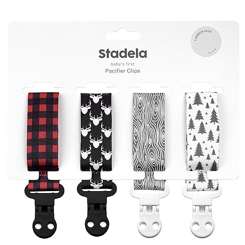 Miniatura 3 de Juego de 4 soportes para chupete de bebé, unisex, para niña o niño, ajuste universal (negro, gris, rojo)