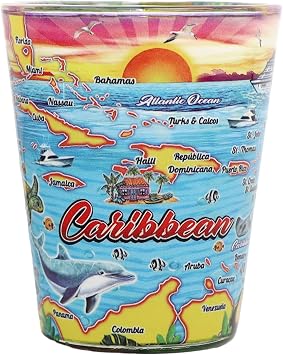 Caribbean Scene In and Out Shot Glass