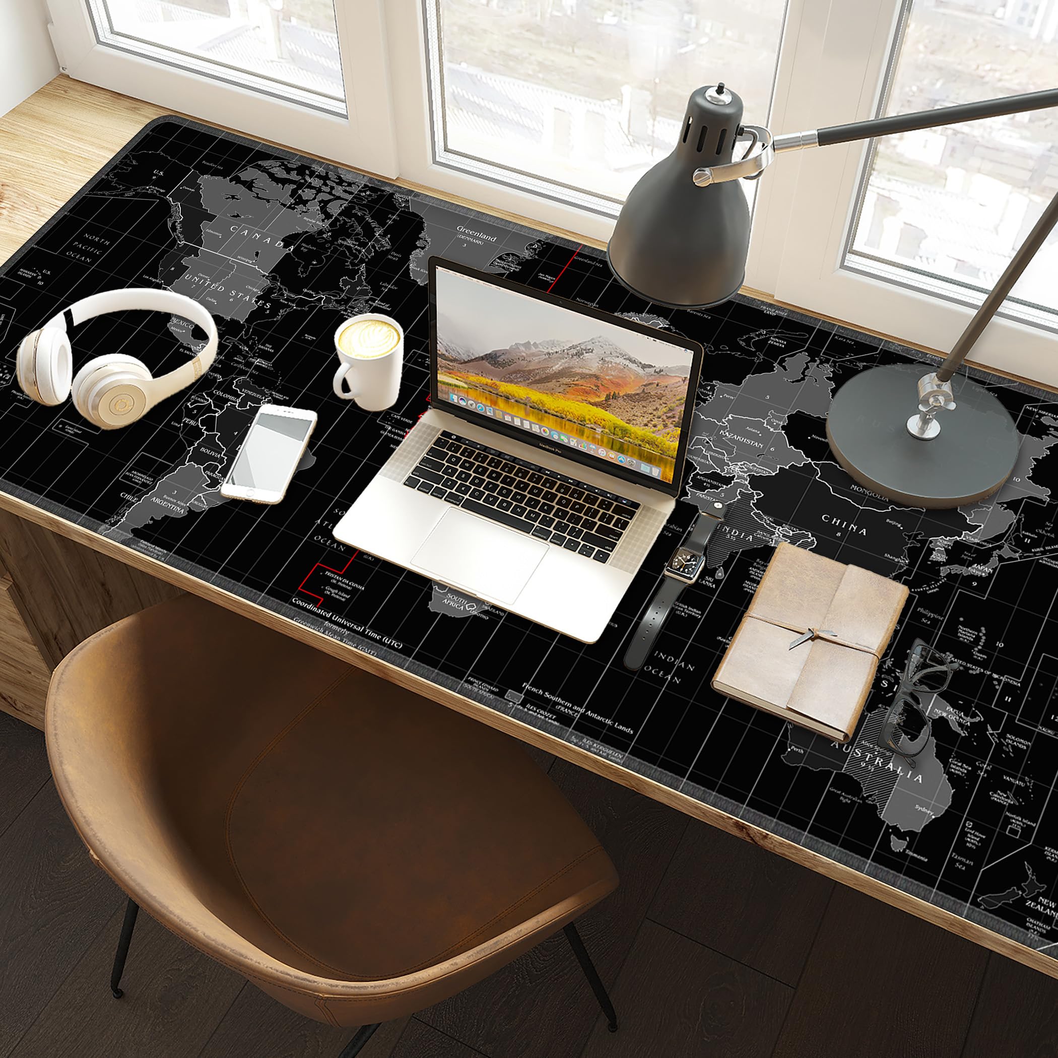 LL-COEUR Alfombrilla de Ratón Grande para Juego Mapa 1400x500x3mm Almohadilla de Escritorio Teclado Ordenador XXL Speed Gaming Mousepad XXXL