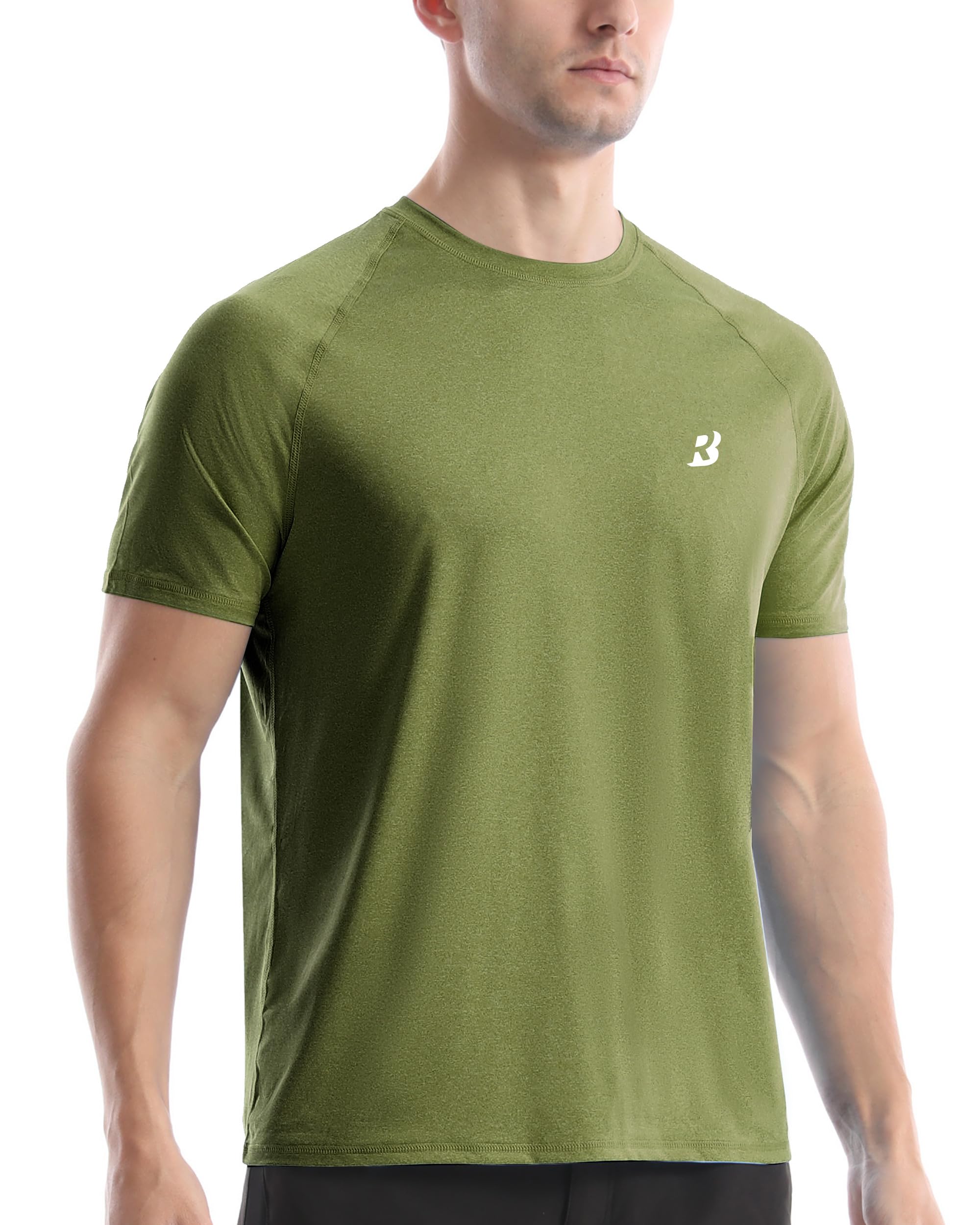 Swim Shirts Short Sleeve for Men, Sun Protection UPF 50+ Fishing Rash Guard, UV Gym Workout Shirt for Running Outdoor-image-18